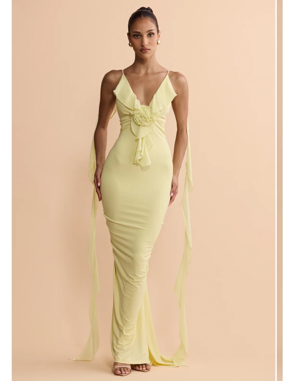 MELANI The Label Daniela Gown Butter Yellow NWT Large New With Tag